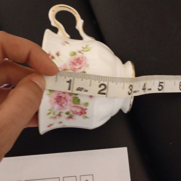 Vintage| Dainty Floral Pink Rose  white teacup saucer set - Picture 6 of 7